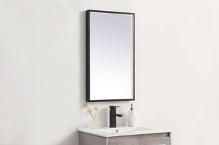 Pier 18x30 inch LED mirror with adjustable color temperature 3000K/4200K/6400K in black