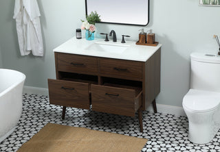 42 inch Single bathroom vanity in walnut