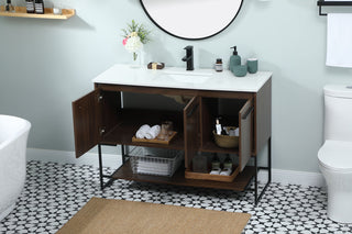 48 inch Single bathroom vanity in walnut