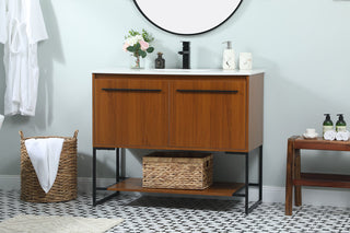 40 inch Single bathroom vanity in teak