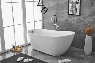 67 inch soaking Single slipper bathtub in glossy white