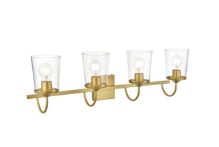 Avani 4 light Brass and Clear Bath Sconce