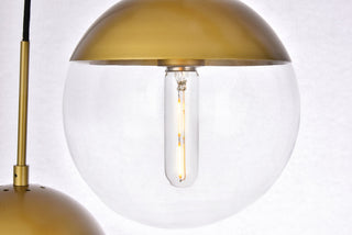 Eclipse 5 Lights Brass Pendant With Clear Glass