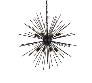 Timber 8 lights black pendant