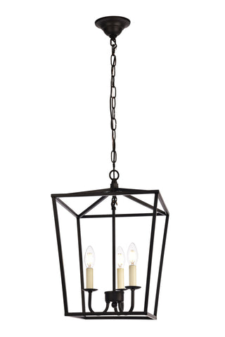 Maddox Collection Pendant D12.5 H18.25 Lt:3 Black Finish