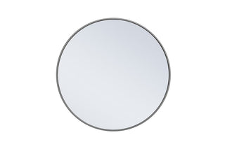 Metal frame round mirror 28 inch Grey