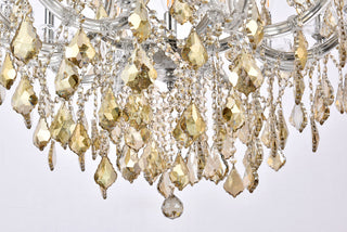 Maria Theresa 19 light Chrome Chandelier Golden Teak (Smoky) Royal Cut Crystal