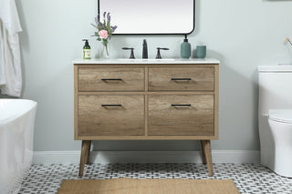 42 inch Single bathroom vanity in natural oak