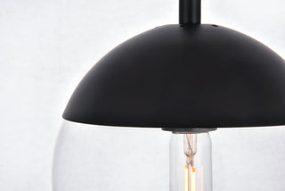 Eclipse 1 Light Black plug in pendant With Clear Glass