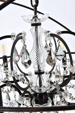 Geneva 6 light Dark Bronze Chandelier Silver Shade (Grey) Royal Cut crystal