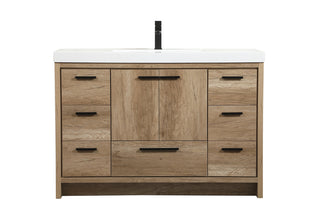 48 inch Single bathroom vanity in natural oak