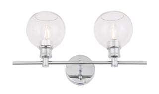 Collier 2 light Chrome and Clear glass Wall sconce