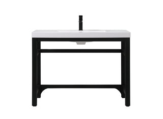 42 inch ADA compliant Single bathroom metal vanity in black