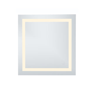 LED Hardwired Mirror Square W28 H28 Dimmable 3000K