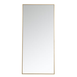 Metal frame rectangle mirror 30 inch in Brass