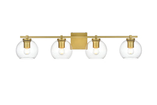 Juelz 4 light Brass and Clear Bath Sconce