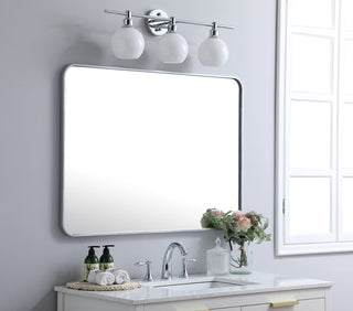 Soft corner metal rectangular mirror 30x40 inch in Silver