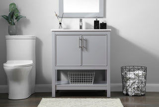 30 Inch SIngle Bathroom Vanity In Grey