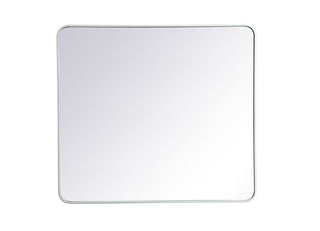 Soft corner metal rectangular mirror 36x40 inch in White