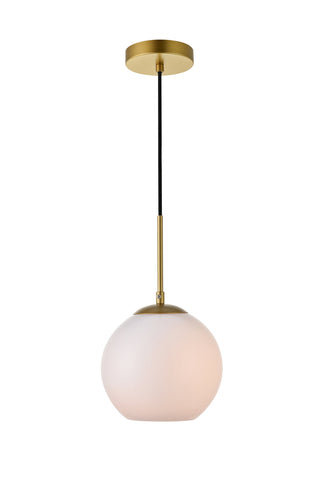 Baxter 1 Light Brass Pendant With Frosted White Glass