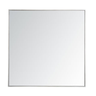 Metal frame square mirror 36 inch in silver