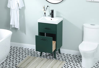 18 inch bathroom vanity in Green