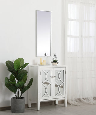 Metal frame rectangle mirror 14 inch in silver