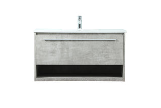 36 inch Single bathroom vanity in concrete grey