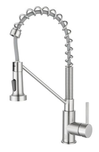 Yara Single Handle Pull Down Sprayer Kitchen Faucet in Brushed Nickel