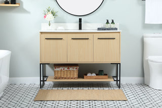 48 inch Single bathroom vanity in maple with backsplash