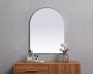 Metal Frame Arch Mirror 27x36 Inch in Silver