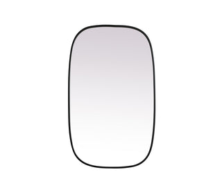 Metal Frame Oval Mirror 24x40 Inch in Black