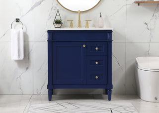 32 inch Single bathroom vanity in blue