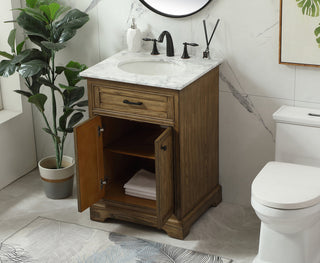 24 inch Single bathroom vanity in driftwood