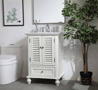 24 inch Single Bathroom Vanity in Antique White