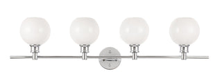 Collier 4 light Chrome and Frosted white glass Wall sconce