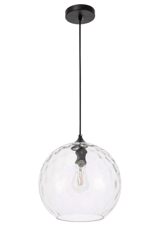 Gibson 1 light Black and Clear glass pendant