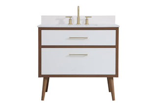 36 inch bathroom Vanity in White with Backsplash