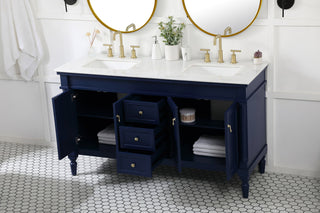 60 inch double bathroom vanity in blue