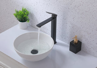 Lena Single Hole Single Handle Bathroom Faucet in Matte Black