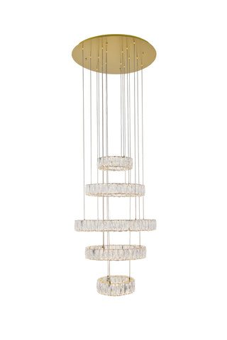 Monroe Integrated LED chip light gold Chandelier Clear Royal Cut Crystal