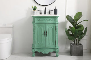 24 inch Single bathroom vanity in vintage mint