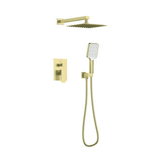 Petar Complete Shower Faucet System with Rough-in Valve in Brushed Gold