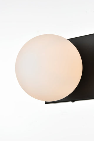 Jaylin 2 light Black and frosted white Bath Sconce