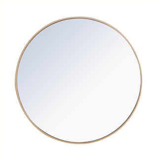 Metal frame Round Mirror 32 inch Brass finish