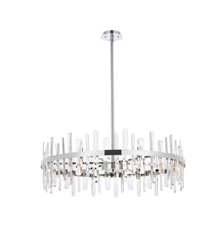 Serena 36 inch crystal round chandelier in chrome