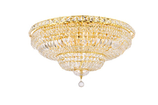 Tranquil 18 light Gold Flush Mount Clear Royal Cut Crystal