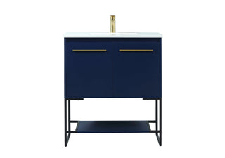 30 inch Single bathroom vanity in blue