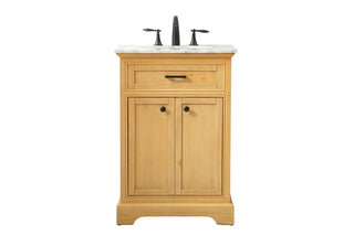 24 inch Single bathroom vanity in natural wood