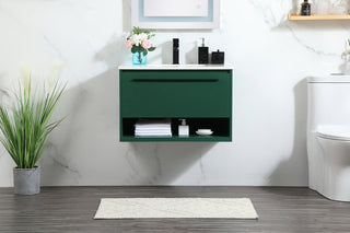 30 inch Single bathroom vanity in green